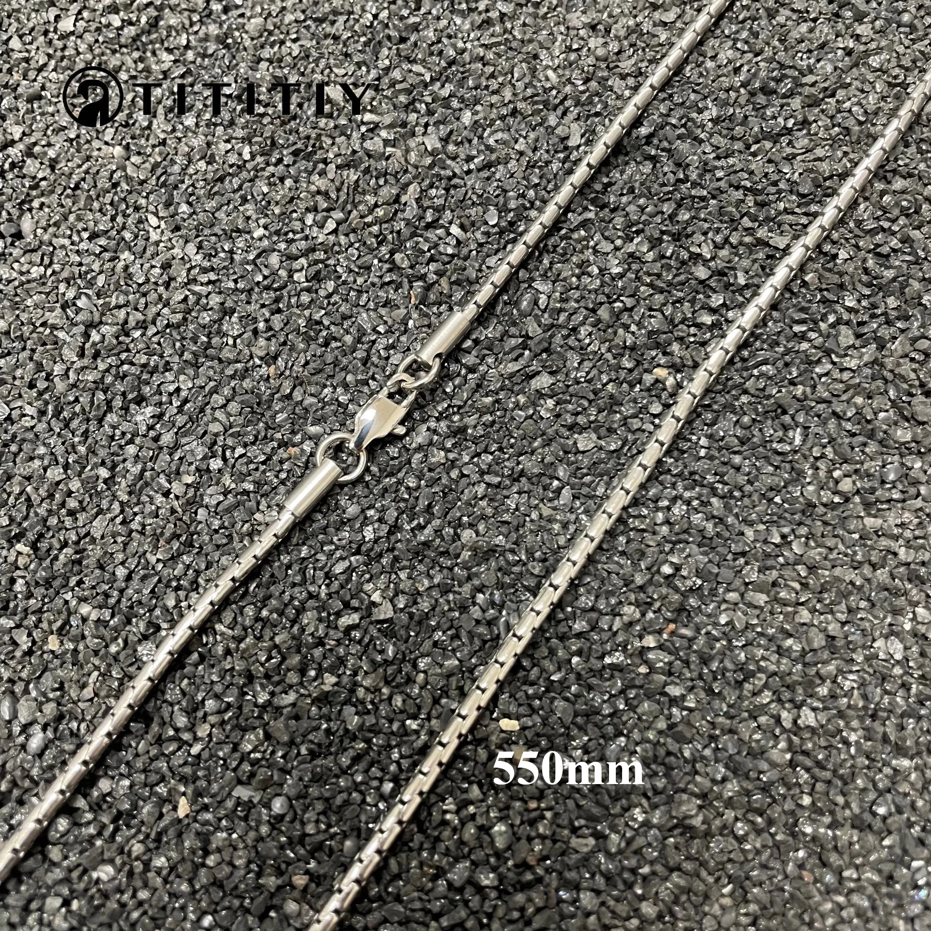 

New TA1 Pure Titanium Necklace Wide 2.2mm Snake Bone Chain Anti Allergic Clavicle Chain Trendy Hip Hop Men Women Necklaces 550mm