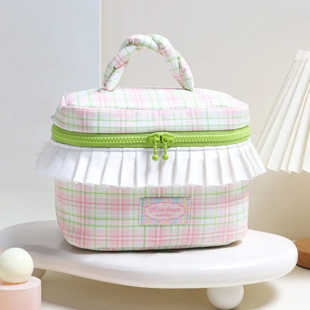 المحمولة الدوبامين اللون حقيبة مستحضرات التجميل المحمولة مربع Kawaii يده حقيبة مستحضرات التجميل المنظم حالة سستة حقيبة أدوات الزينة في الهواء الطلق