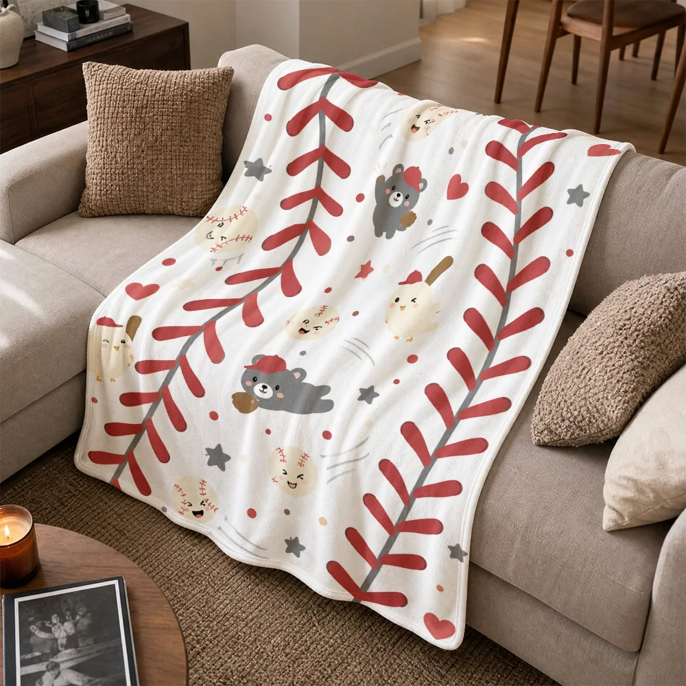Cozy Fall Woodland Animal Pattern Throw Blanket for Sofa Couch Plush Decor Seasonal Winter Living Room Home Decor Gift Idea Plus