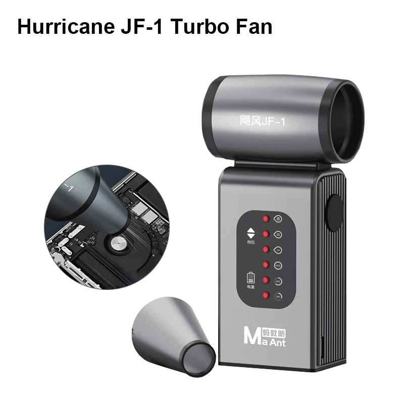 MaAnt Hurricane JF-1 Turbo Fan for Mobile Phone Repair Multifunctional Portable Strong Wind Fast Charging Glue Cleaning Fan