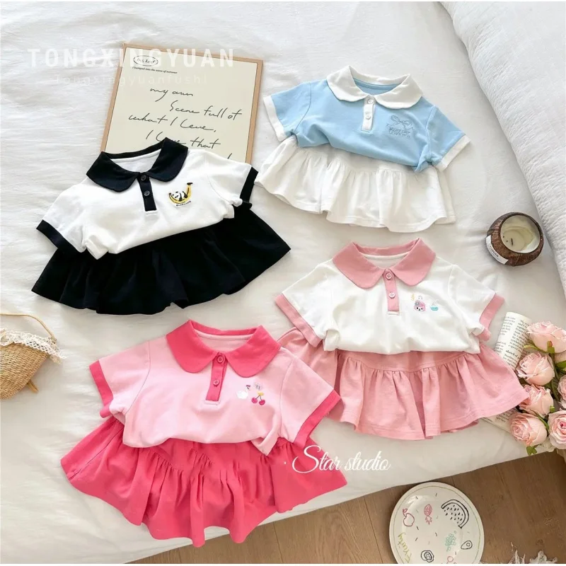 

Fashionable Summer New Western Style Cute Top Girls' Suit Two-Piece College Fashion