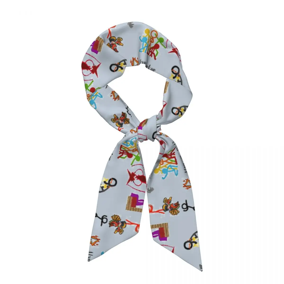 Alan Becker Five Stick Figures With Fire Mouse Pickaxe (3) Women Long Narrow Scarf Silky Skinny Scarf