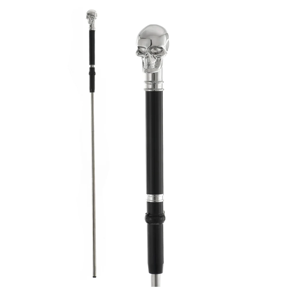 

Silver SkullWalking Stick Llightweight And Portable Men's And Women's Cane | Outdoor Hiking, Fashionable Gentleman's Cane