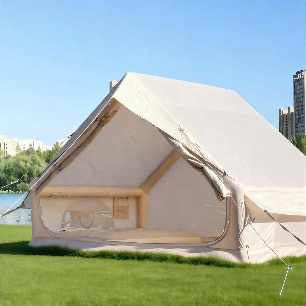 Low Price Light Weighting 300D Oxford Fabric 3000mm Waterproof Inflatable Air Tent Camping Outdoor Single Door One Bedroom