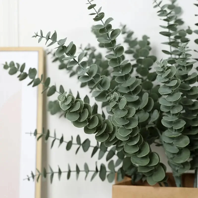 5/10/20 stücke künstlich getrocknete konservierte Eukalyptus blätter Zweige Duschen Hochzeits arrangements Eukalyptu Pflanzen Vase Wohnkultur – Detail 12