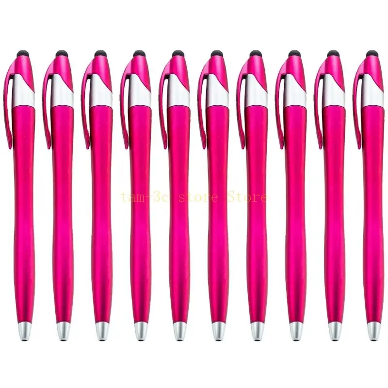 10 ชิ้น 2-in-1 ปากกาลูกลื่นพร้อมปลายสไตลัส,ปากกาสัมผัสหน้าจอ D0UA