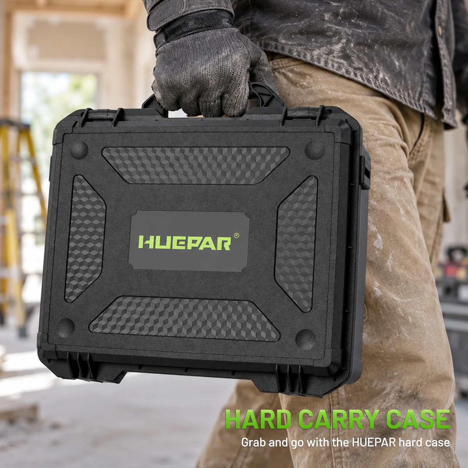 Huepar W03CG Laser-Wasserwaage, 3 x 360 selbstnivellierend, 3D-Bluetooth-Laser mit 12 Linien, elektrisch drehbarer Basis und großem LCD-Bildschirm – Detail 10
