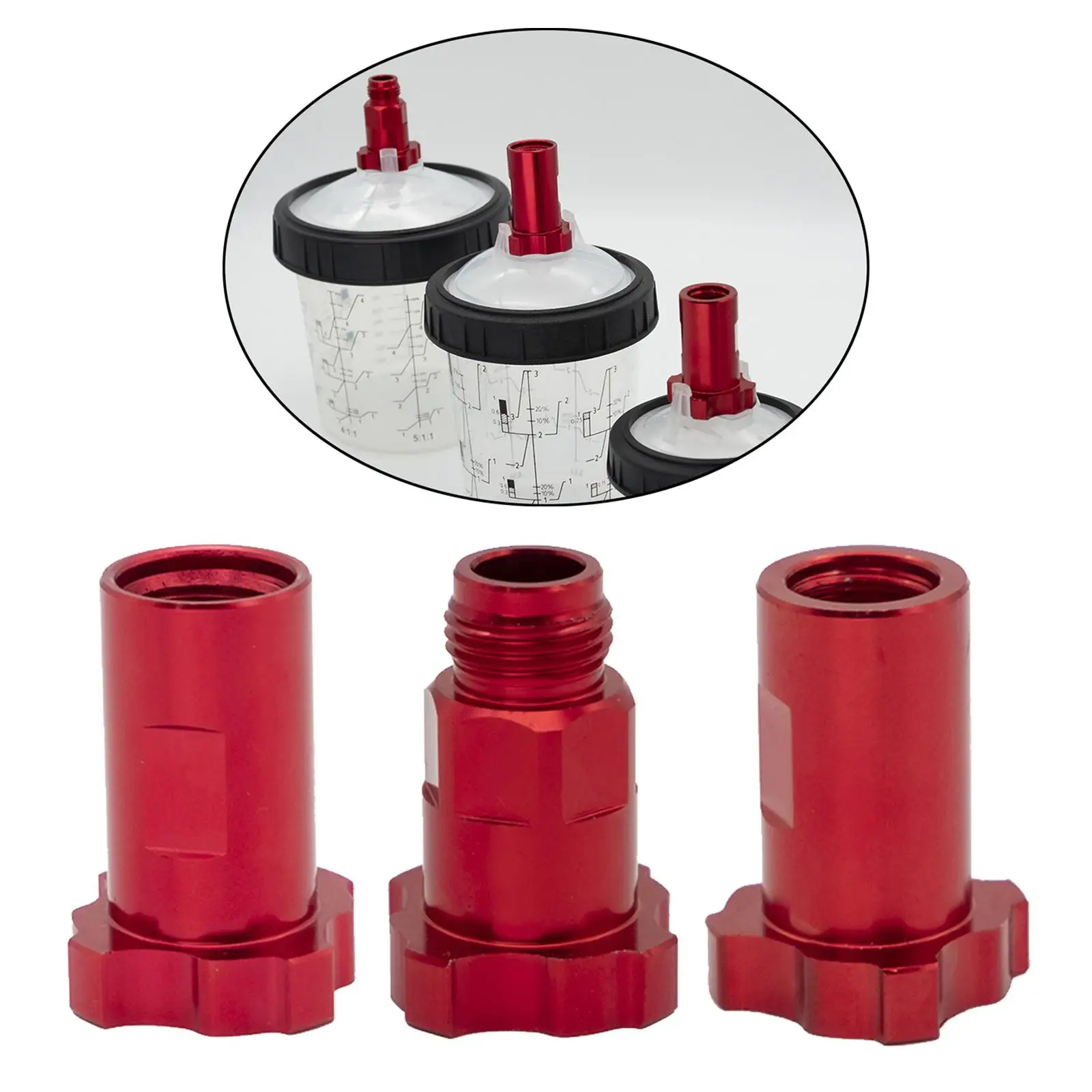 Aluminum Outlet Red Spray Gun Connector Adapter Spray Gun Disposable Pot Adapter