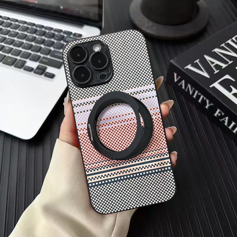 카본 파이버 360도 회전 마그네틱 브래킷 케이스 (비보 y78 y77 y76 y70 y36i y50 호환) 스트랩 스탠드 케블라 보호 커버