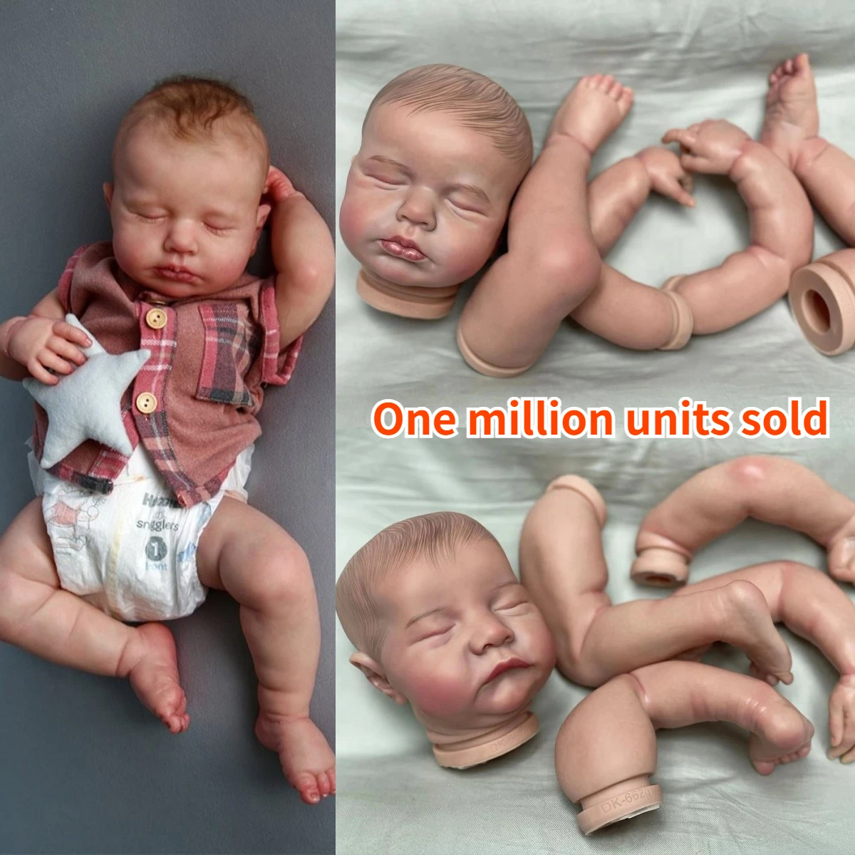 19 Inch Loulou And Levi Bebe Painted Or Unpainted Reborn Kits Unassembled Doll Accessories Include Cloth Body