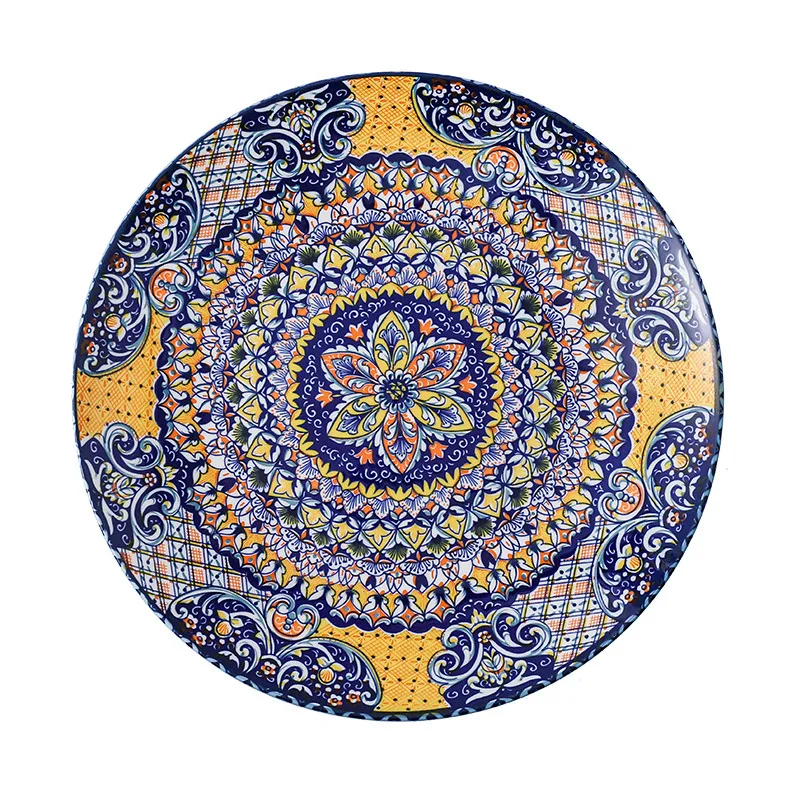 Bohemian Ceramic Dinner Plates Home Kitchen Bowls Dishes Plates Dinnerware Creative Steak Serving Plates Dinner Dishes Set