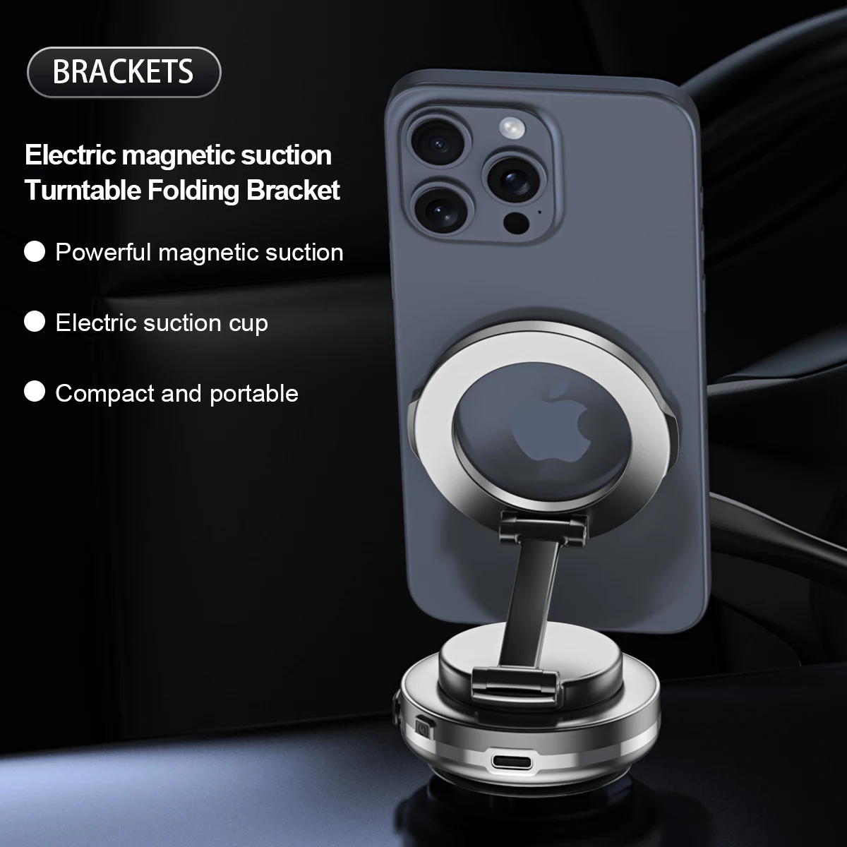 Rotatable Car Suction Phone Mount 360° Rotating Magnetic Phone Holder Vacuum Car Phone Mount for Car/Gym/Mirror/Smooth Surface