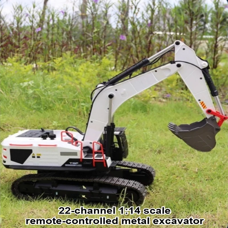HN1594 594 1/14 RC Metal Excavator 22 Channels with Sound and Light Effects Commercial Amusement Park 2.4GHz Remote Control Toy