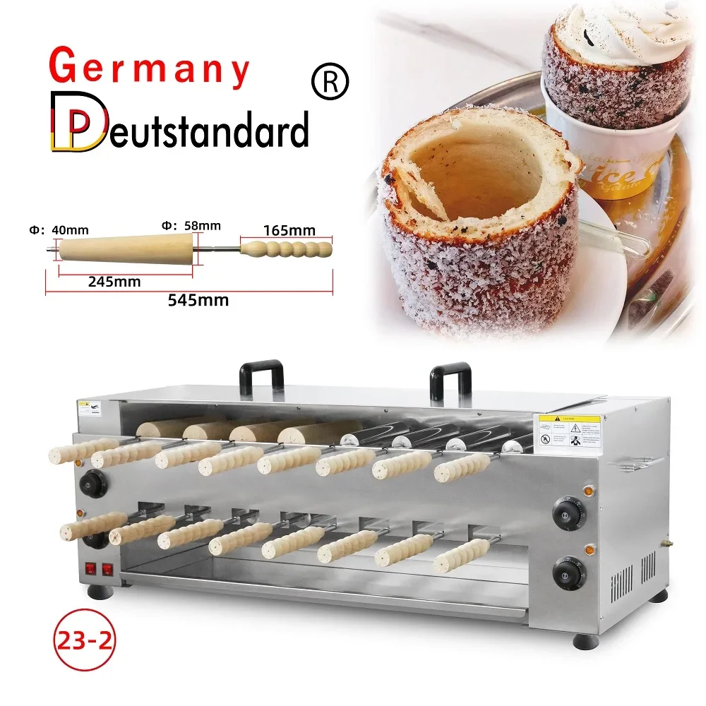 2023 New Design NP-23-2 Automatic Chimney Cake Machine Kurtos Kalacs Trdelnik Donut Doughnut Ice Cream Cone Oven Grill