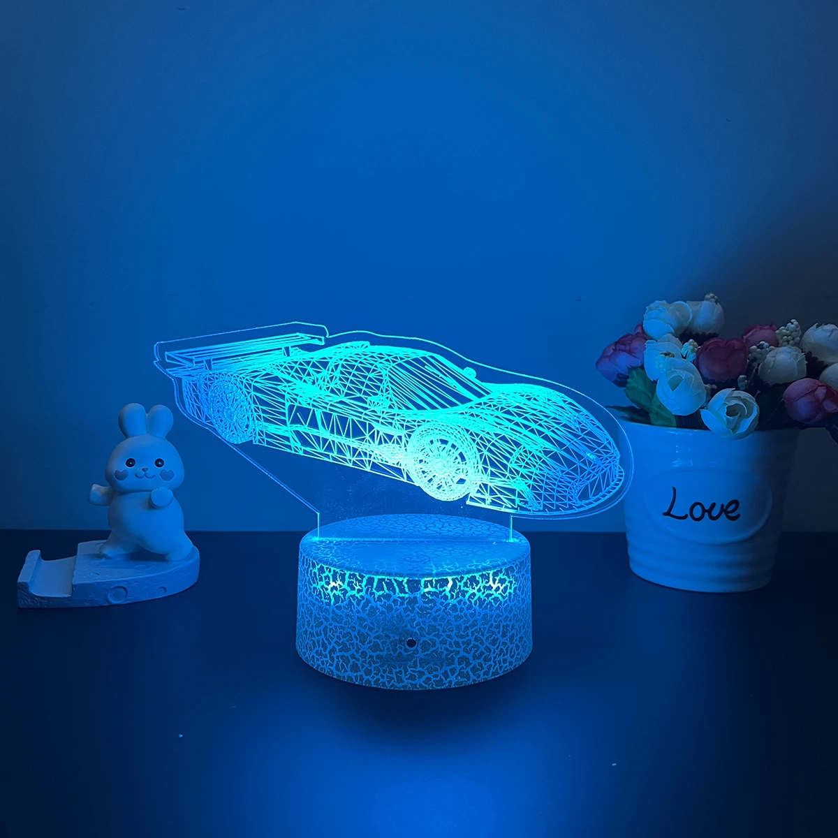 Car DIY  Color Changeable Table Lamp Decoration Children\'S Gift 3D Led Night Light