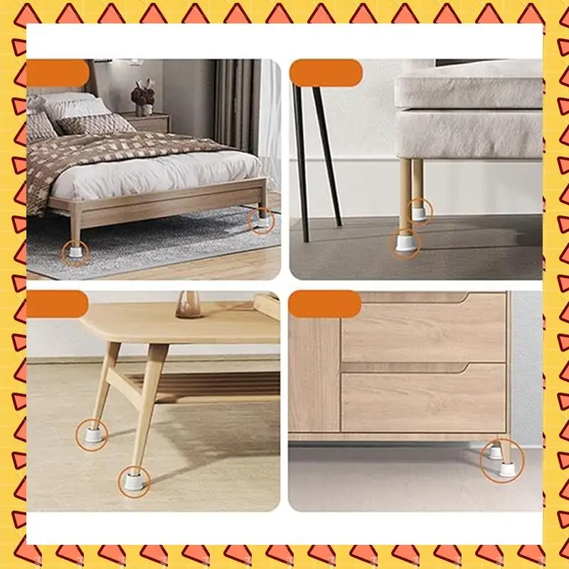 

A008 2 Table Leg Pads, Adjustable Booster Pads, Non-Slip, Chair Leg Covers, Floor Protectors For Hardwood Floors