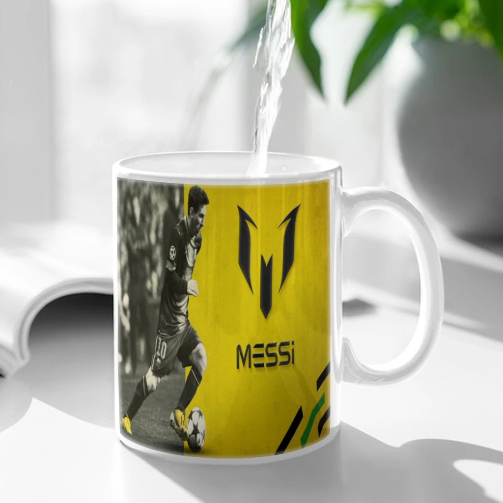 M-Messi Football Star Ceramic Cup Coffee Oatmeal Breakfast Cup Creative Personality Mug