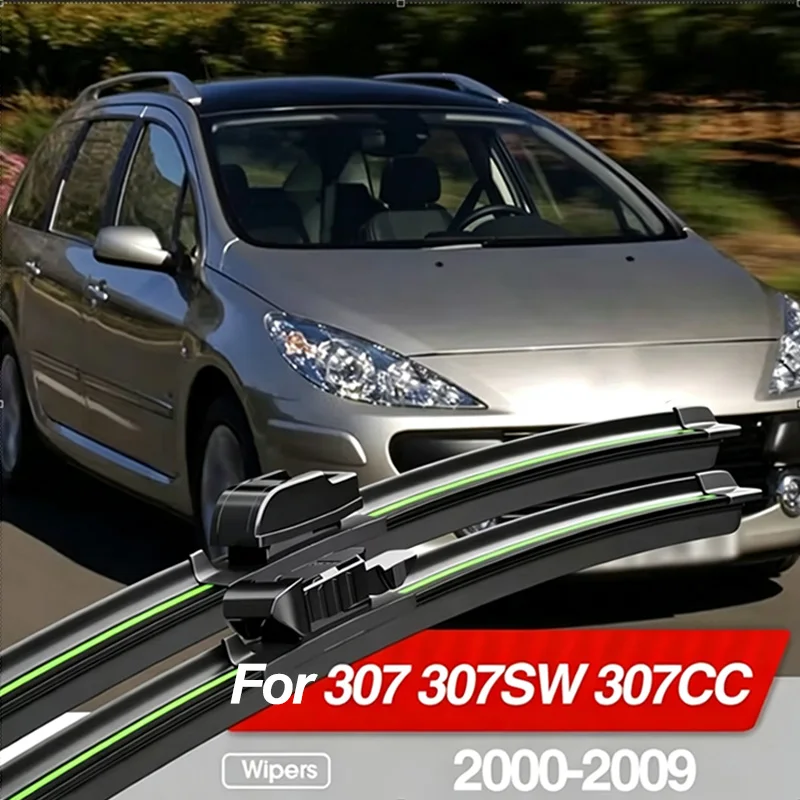 For Peugeot 307 307SW 307CC 2000-2009 Front Windshield Wiper Blades 2pcs Windscreen Window Accessories 2002 2003 2005 2006 2008