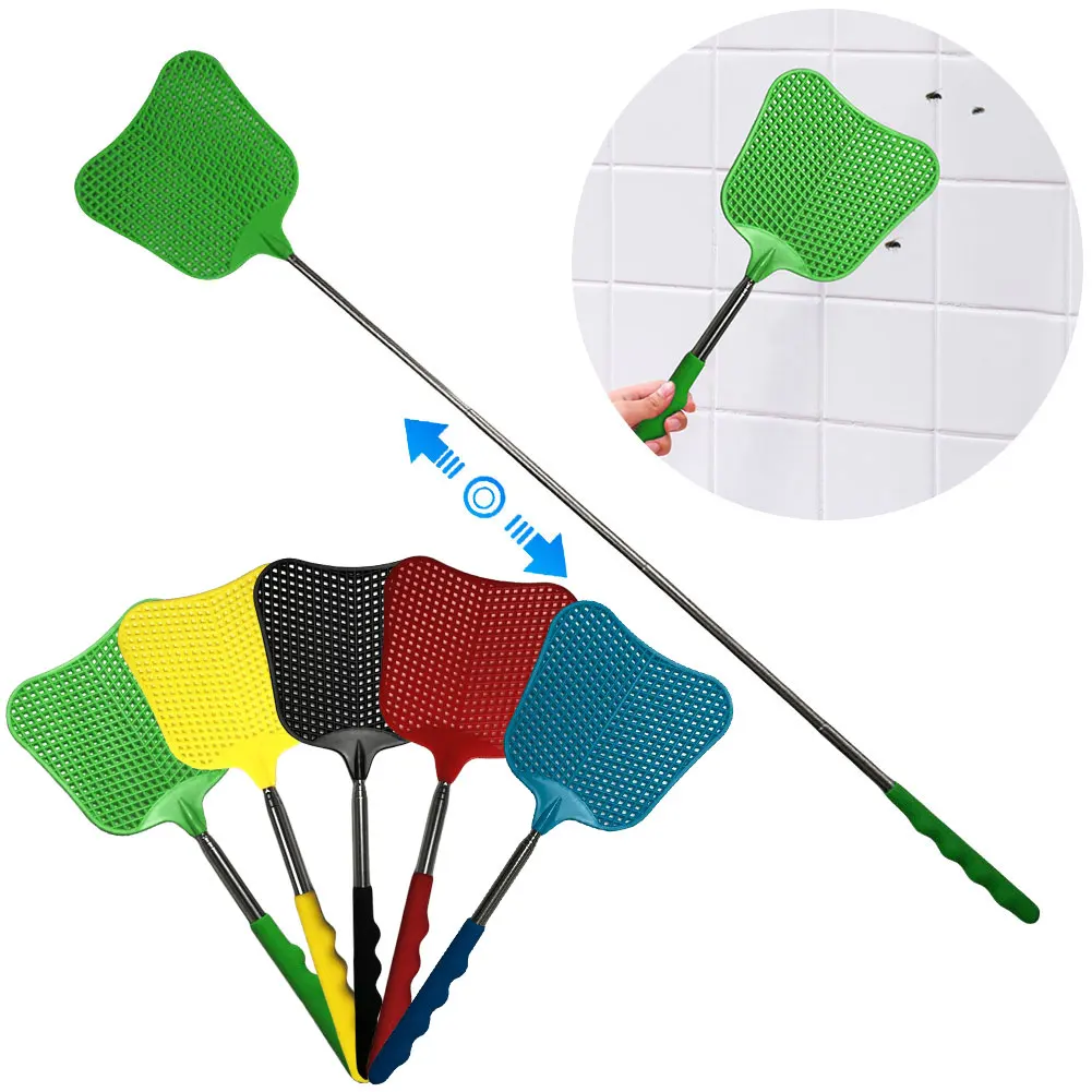 

2Pcs Telescopic Fly Swatters with Anti-Slip Handle Manual Bugs Killer Tools Pest Control Flyswatter for Classroom Use