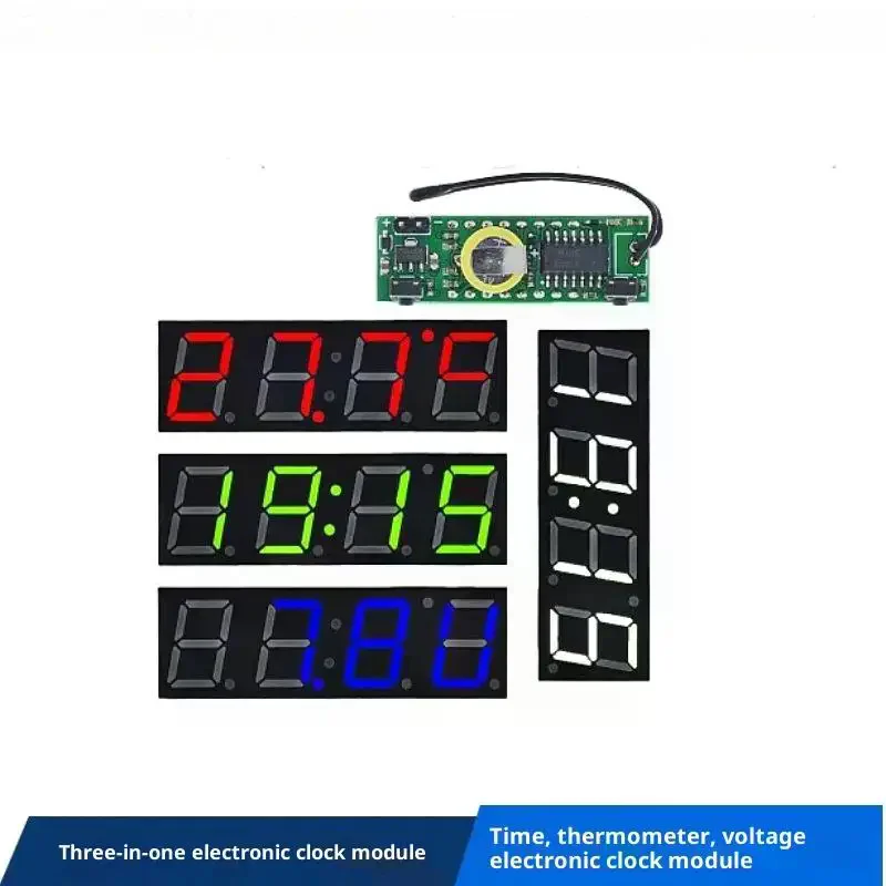 DIY Time/Voltmeter Car Clock Modification RX8025T Chip Digital Clock Temperature Voltage Module High Quality