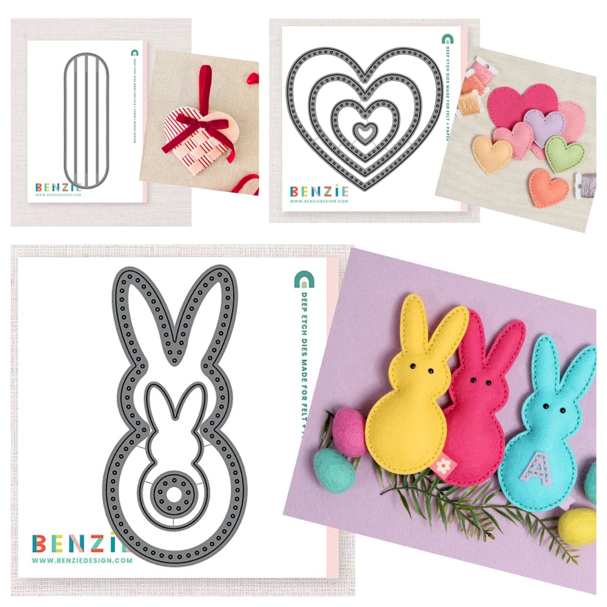 

2026 New Valentine's Day Nordic Easter Bunny Stitchable Nesting Hearts Deep Etch Die DIY Scrapbooking Stamp Greeting Card Diary