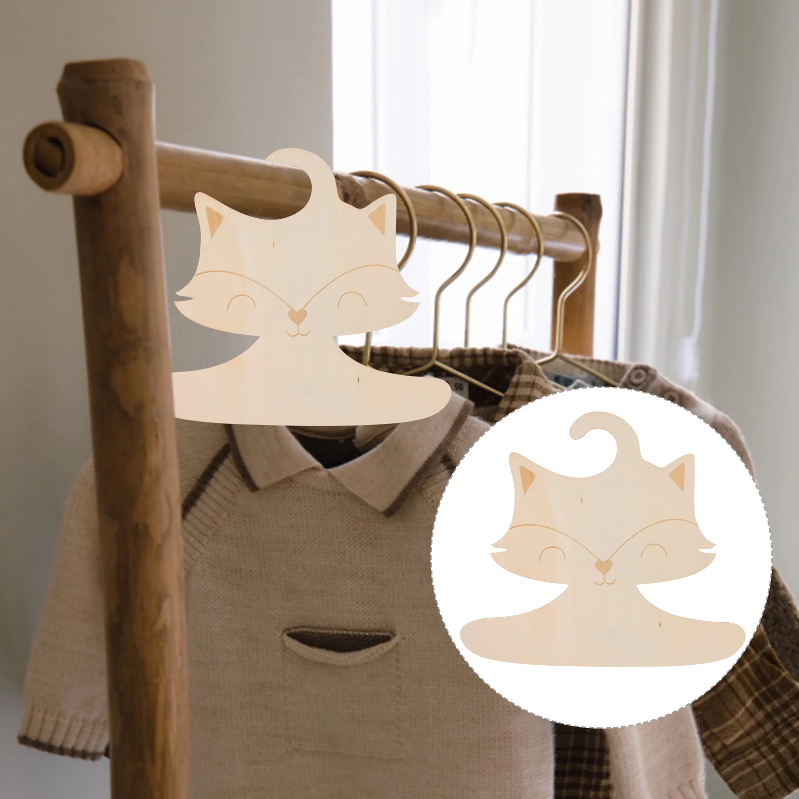 10 Pcs Wooden Fox Hanger Appealing Hangers Clothing Nursery Closet Toddler Baby for Practical Clothes