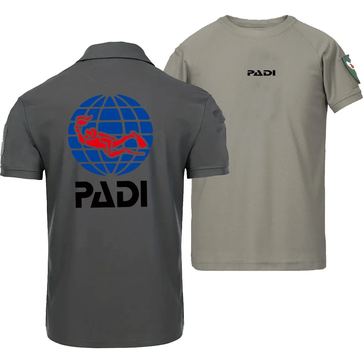 الرجال س الرقبة تي شيرت الغوص سائق بادي الرجال قصيرة الأكمام تي شيرت العسكرية التكتيكية تنفس الذكور سريعة الجافة التخييم الشباب المحملة #3