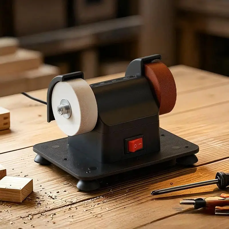 【L】Small Grinding Wheel Machine Household Grinding Wheel Machine Knife Sharpener Suction Cup Tabletop Grinding Polishing Machine