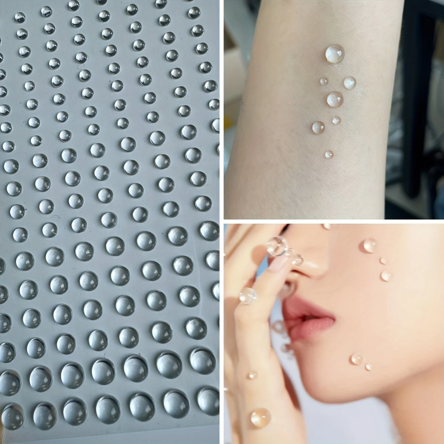 Maquillaje facial de ojos 3D, tatuaje temporal autoadhesivo, pegatinas de gota de agua transparente, decoraciones de arte corporal para Festival, accesorios de decoración de uñas