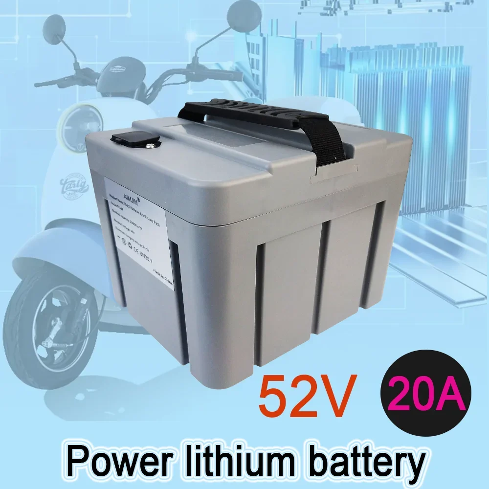 

52V 20AH Lithium Battery for Electric Vehicles/Cars/tricycles 18650 16S7P 1500W 1000W built-in BMS