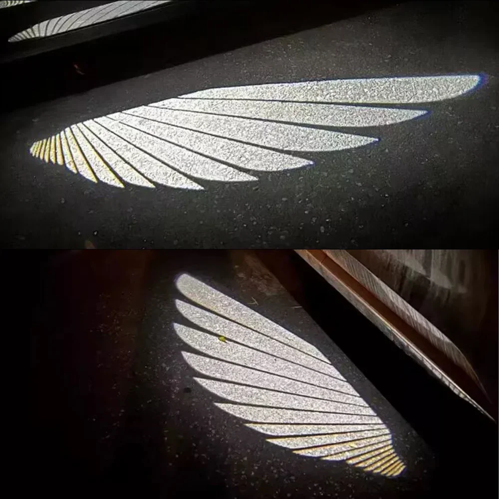 Universal Car Angel Wings Side Rearview Mirror Angel Welcome LED Light Wing Carpet Projection Light Door Decoration Light 12V