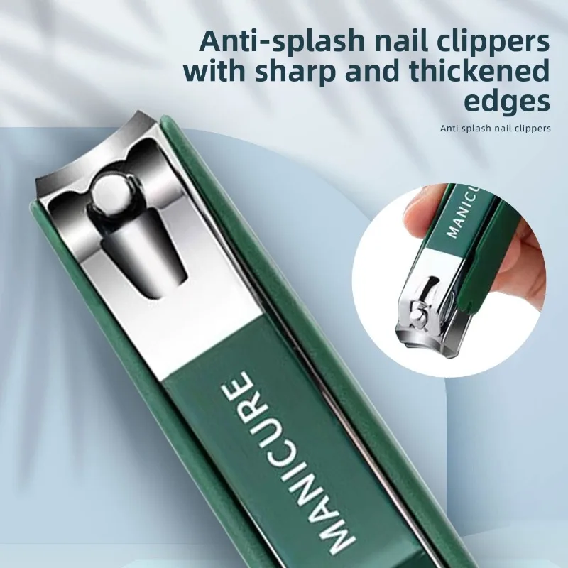 

New Splash-Proof Nail Clippers with a Hard Blade And a Nail Storage Box, Featuring an Attractive Design.