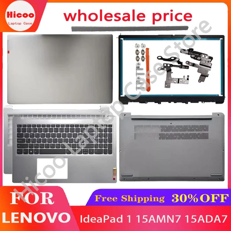 New For Lenovo IdeaPad 1 15AMN7 15ADA7 Laptop LCD Rear Cover/Front Frame/Palm Pad Keyboard/Bottom Cover/hinge silvery