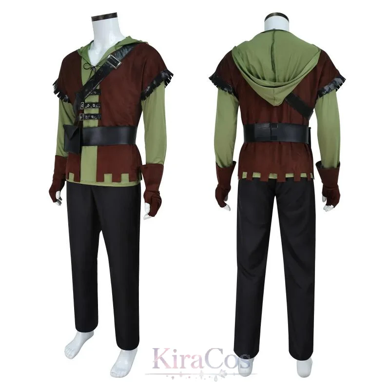 Robin Hombre Green Arrow Cosplay Costume Adult Men's Hooded Prince Fancy Set Halloween Carnival Party Stage Performance - view 3