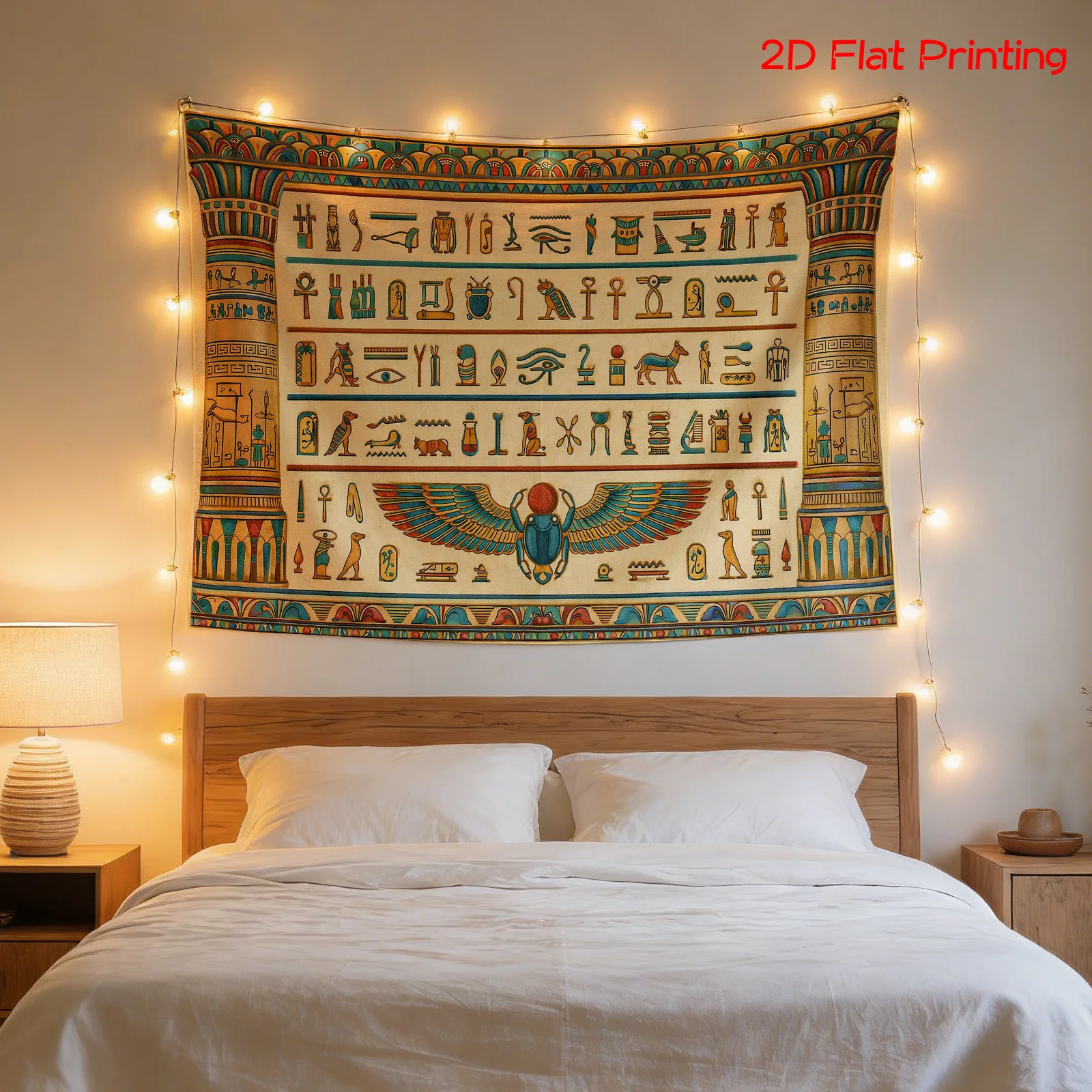 Ancient Egyptian Hieroglyphics Tapestry Wall Hanging Boho Pharaoh Art Decor Large 180x320cm Luxury Ethnic Print
