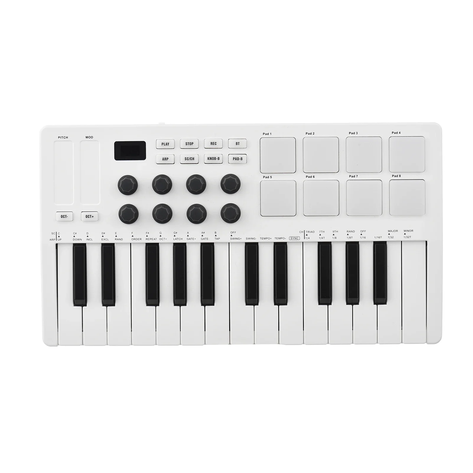 M-VAVE 25-Key MIDI Control Keyboard Piano USB MIDI Keyboard MIDI Controller Sensitive Key 8 RGB Backlit Pads Musical Instrument