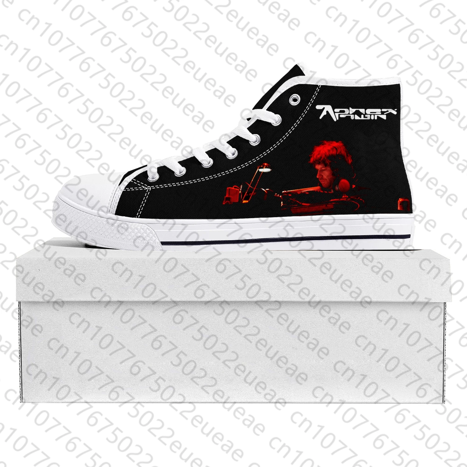 Aphex Twin Electronic Music DJ Mixer High Top High Quality Sneakers Mens Womens Teenager Canvas Sneaker Couple Shoe Custom Shoe