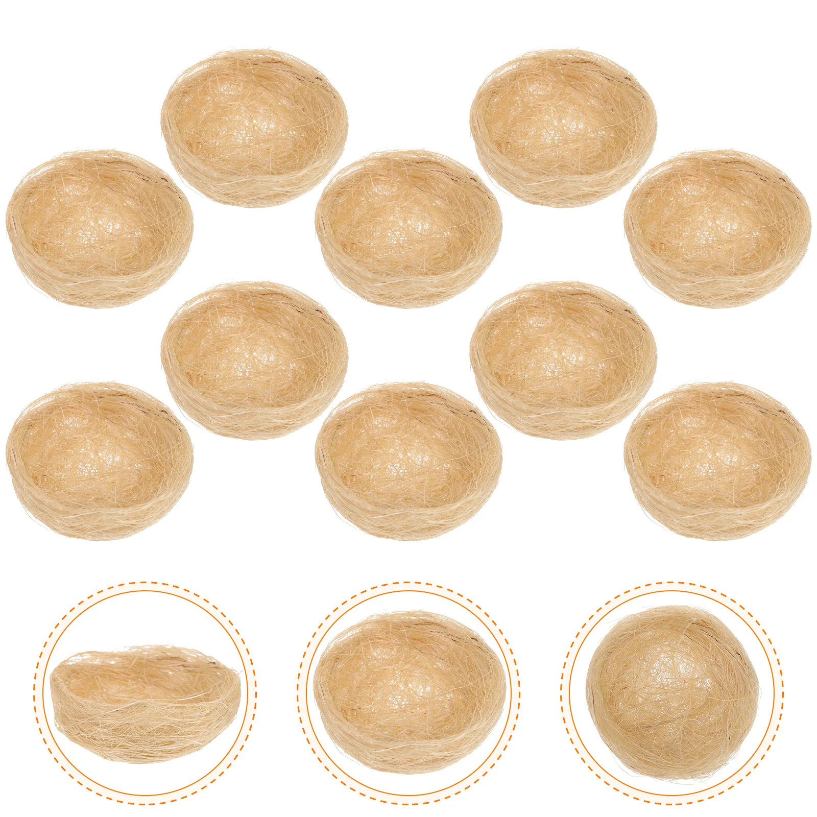 

10pcs Artificial Nest Rustic Fake Bird Nest For Crafts Micro Landscape Party Ornament Easter Decoration Gardening Props Small