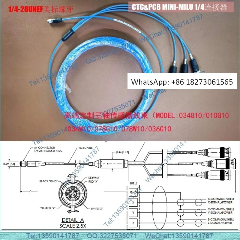 

4 (четыре) PIN-сердечник 1/4-28 трехосный разъем датчика CTC PCB 356A16/33/44/45