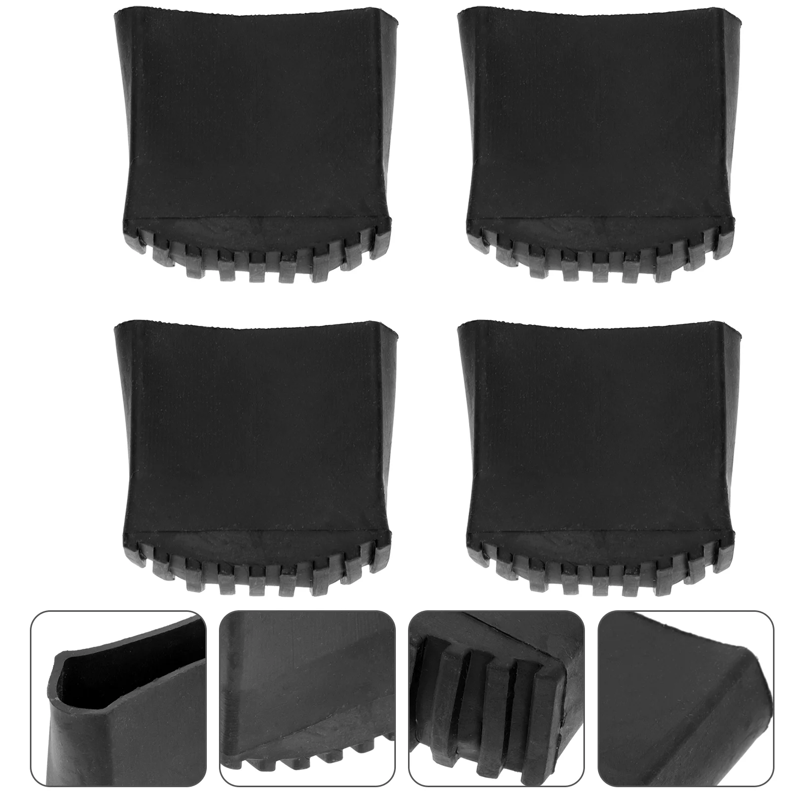 4 Pcs Ladder Feet Protector Wear-resisting Pad Leg Covers Furniture Wear-proof Mats Rest Protective Black