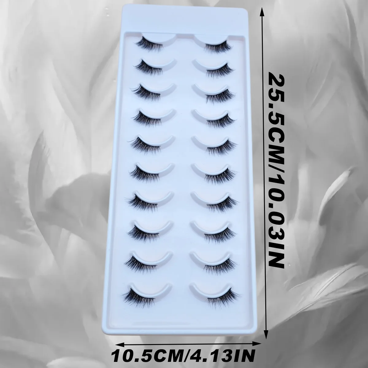 10 Paar halb natürliche Katzenaugen-Wimpern, C-Locken, kurze falsche Wimpern, dünneres Band, 3D-Volumen-Wimpern, natürlicher Look