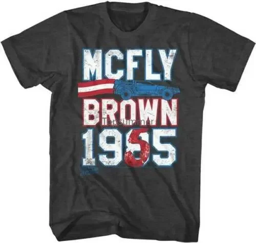 Back To The Future Movie Red White & Blue Mcfly Brown Adult T-Shirt Fashion New Top Tees T Shirts Top Tee