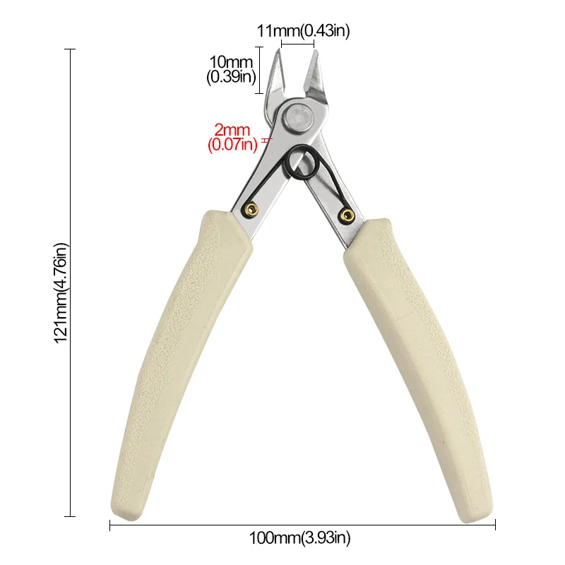 Stainless Steel Pointed Nose Pliers 45 # Steel Handle White Handle Diagonal Thread Cutting Pliers Hand Tools