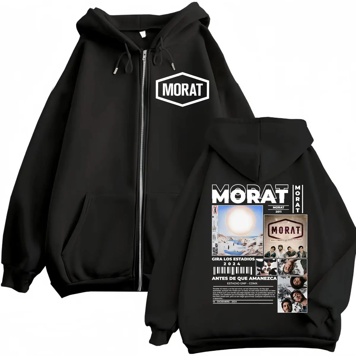 

Morat Colombia Band Album Merch Zipper Hoodies Fashion Hip Hop Zip Up Jacket Pullovers Men's Women's Casual Oversized Sweatshirt