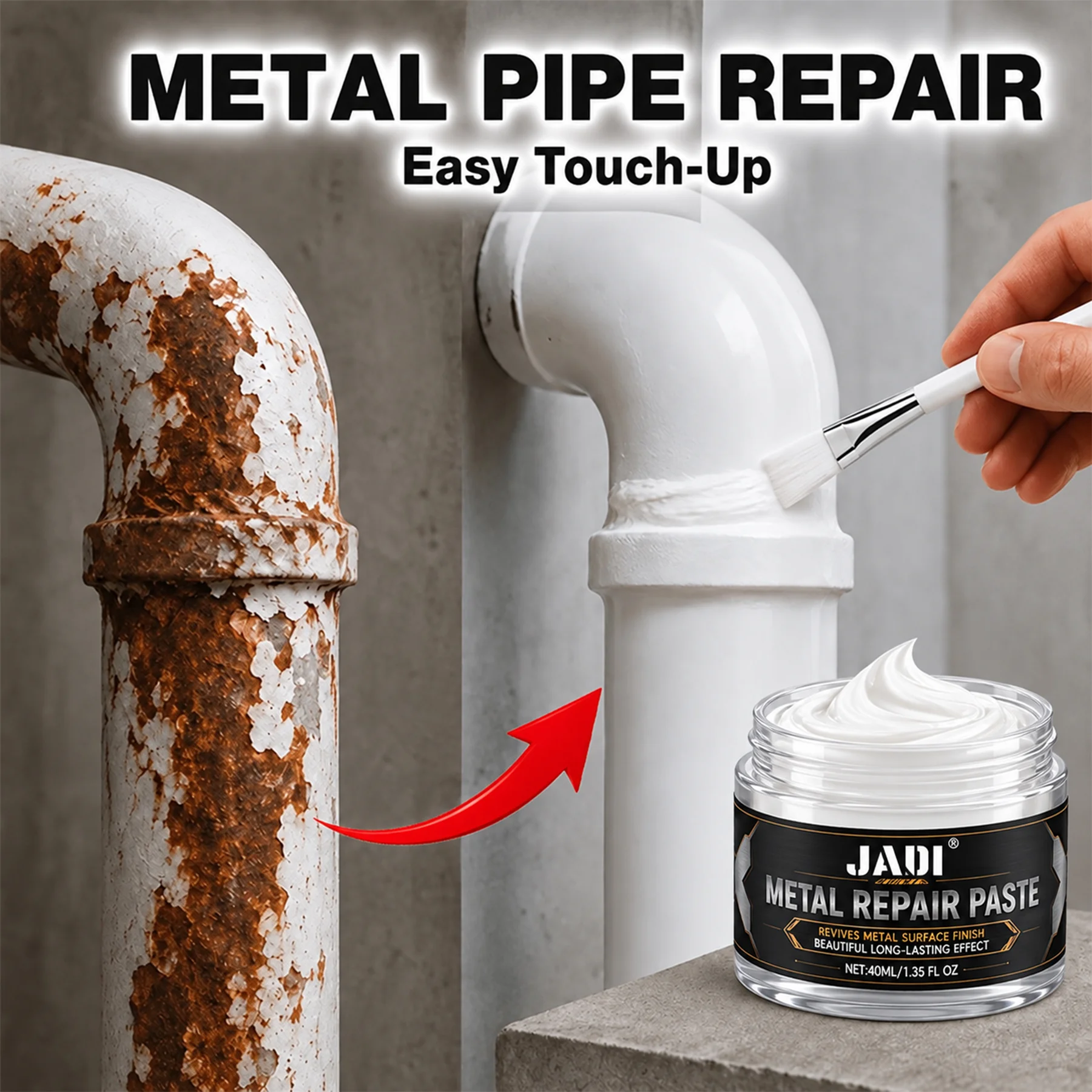 Radiator Metal Repair Paste: Fills Scratches, Rust, Oxidation, Chips on Radiators, Faucets, Sinks, Handles & Bathroom Fittings.