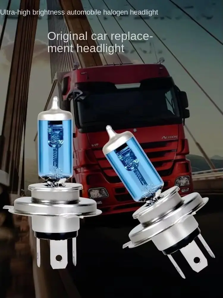 2pcs 24V 100W h4 Truck Super Bright Halogen Bulbs H4/HB2 9003 12V  6000K Car Headlight Fog Lights Driving Lamp White