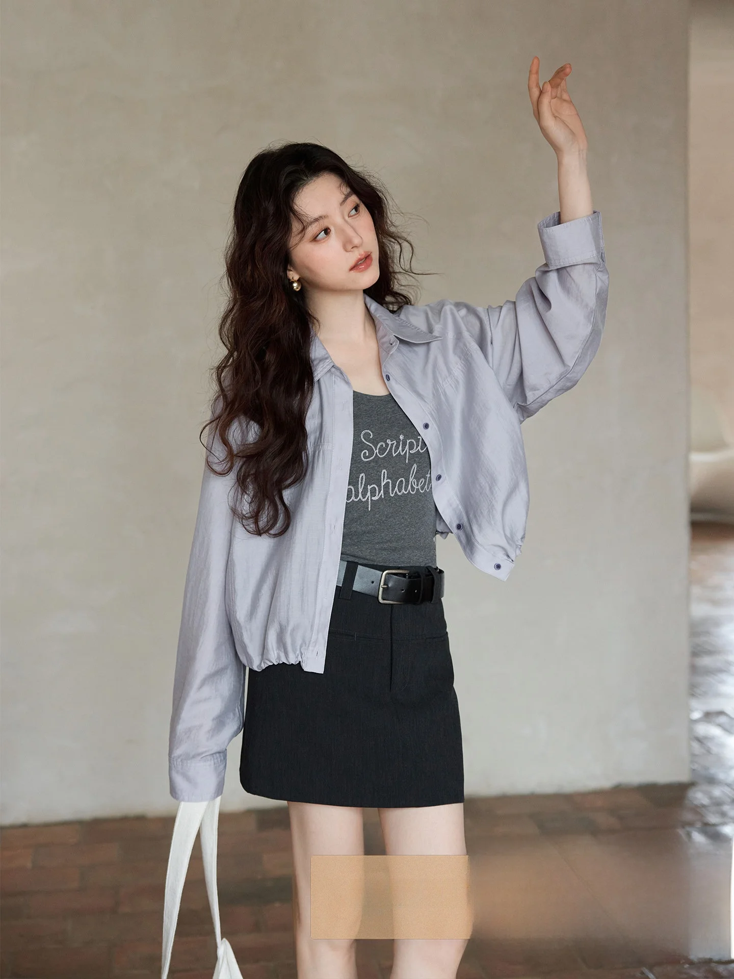 

Elegant Korean Style Shirt And Vest Two-Piece Set for Women Spring Fashion Unique Small Size Clothing Casual Commute Wear