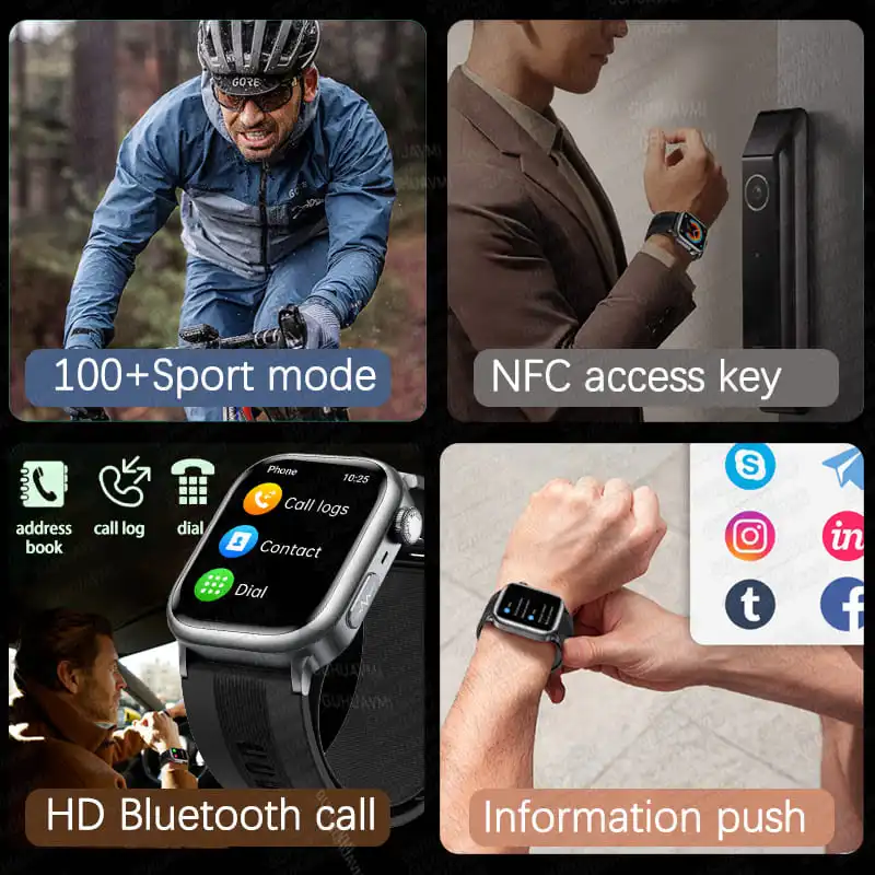 2025 Nieuwe Verpleging Luchtpomp Airbag Bloeddruk Smart Horloge Mannen Urinezuur Lipide ECG + PPG Bluetooth Oproep Gezondheid Smartwatches