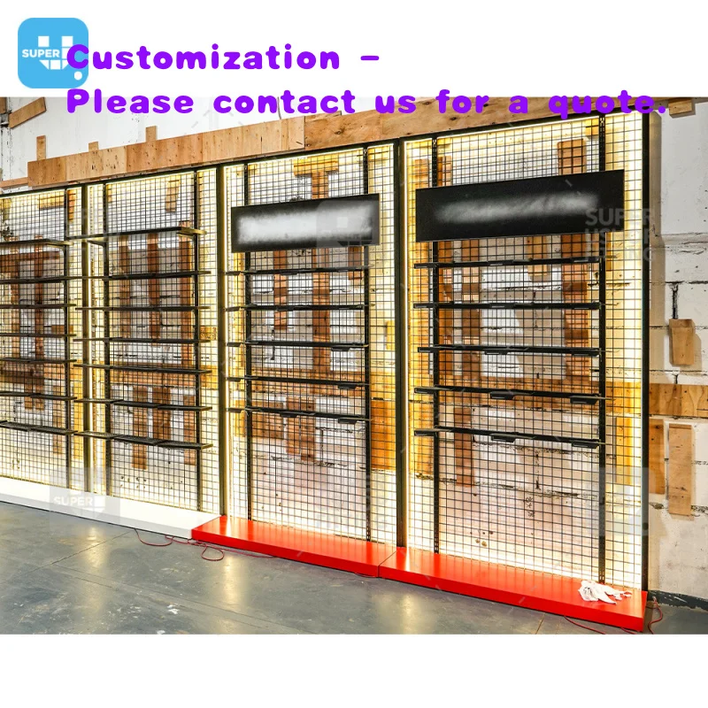 

Мебель для демонстрации обуви на заказ, декор для спортивного магазина, стеллажи для модной обуви, торговое оборудование для розничных магазинов.