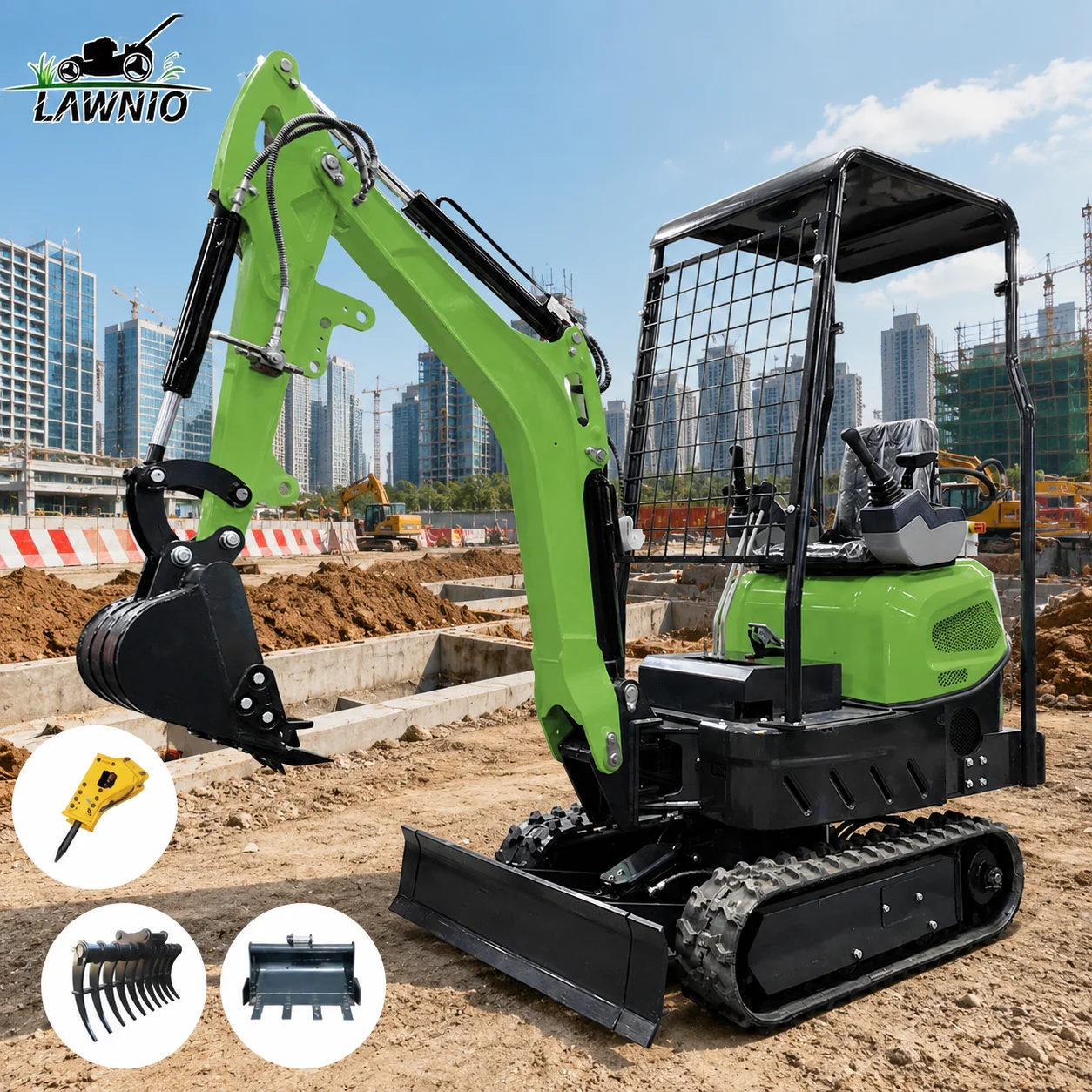 Strong Power Mini Bagger  Pilot Control Rubber Track Hydraulic System Farm Construction Pro Yard Mini Bagger